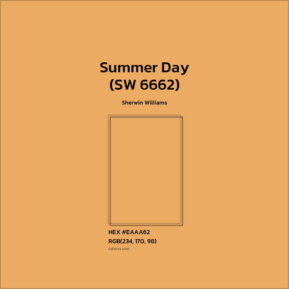 #EAAA62 Summer Day (SW 6662) Paint Sherwin Williams - Color codes and meaning | Matching colors and paints