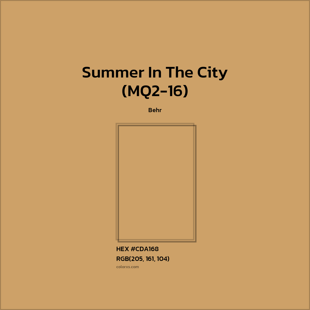 #CDA168 Summer In The City (MQ2-16) Paint Behr - Color codes and meaning | Matching colors and paints