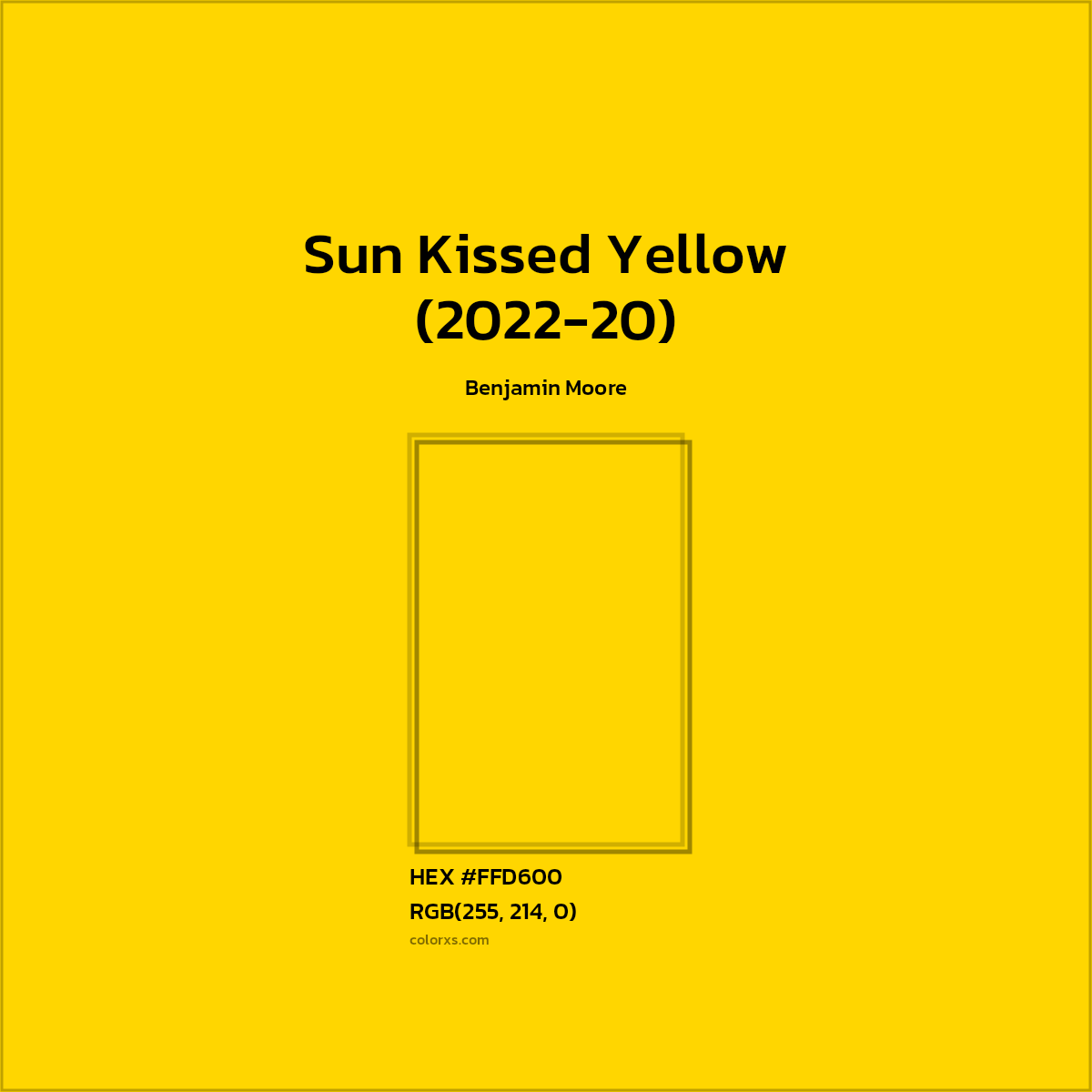 #FFD600 Sun Kissed Yellow (2022-20) Paint Benjamin Moore - Color codes and meaning | Matching colors and paints