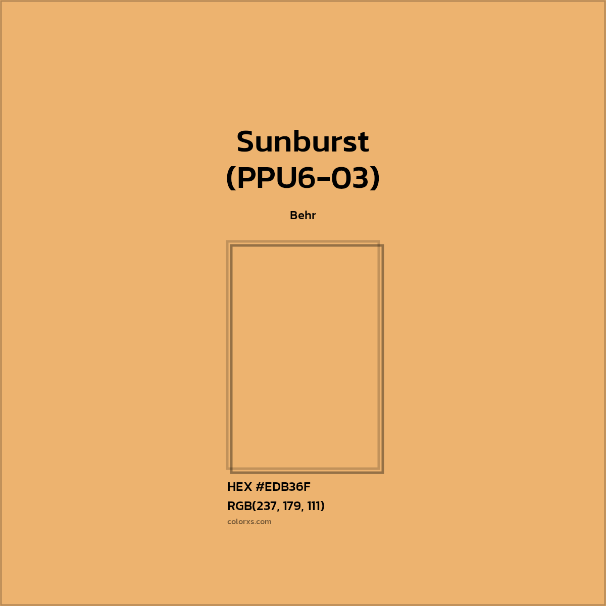 #EDB36F Sunburst (PPU6-03) Paint Behr - Color codes and meaning | Matching colors and paints