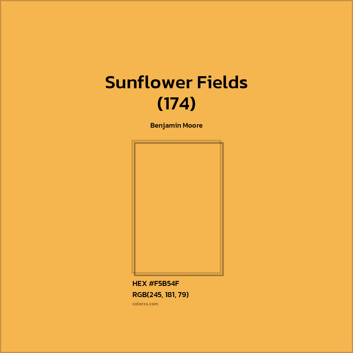 #F5B54F Sunflower Fields (174) Paint Benjamin Moore - Color codes and meaning | Matching colors and paints
