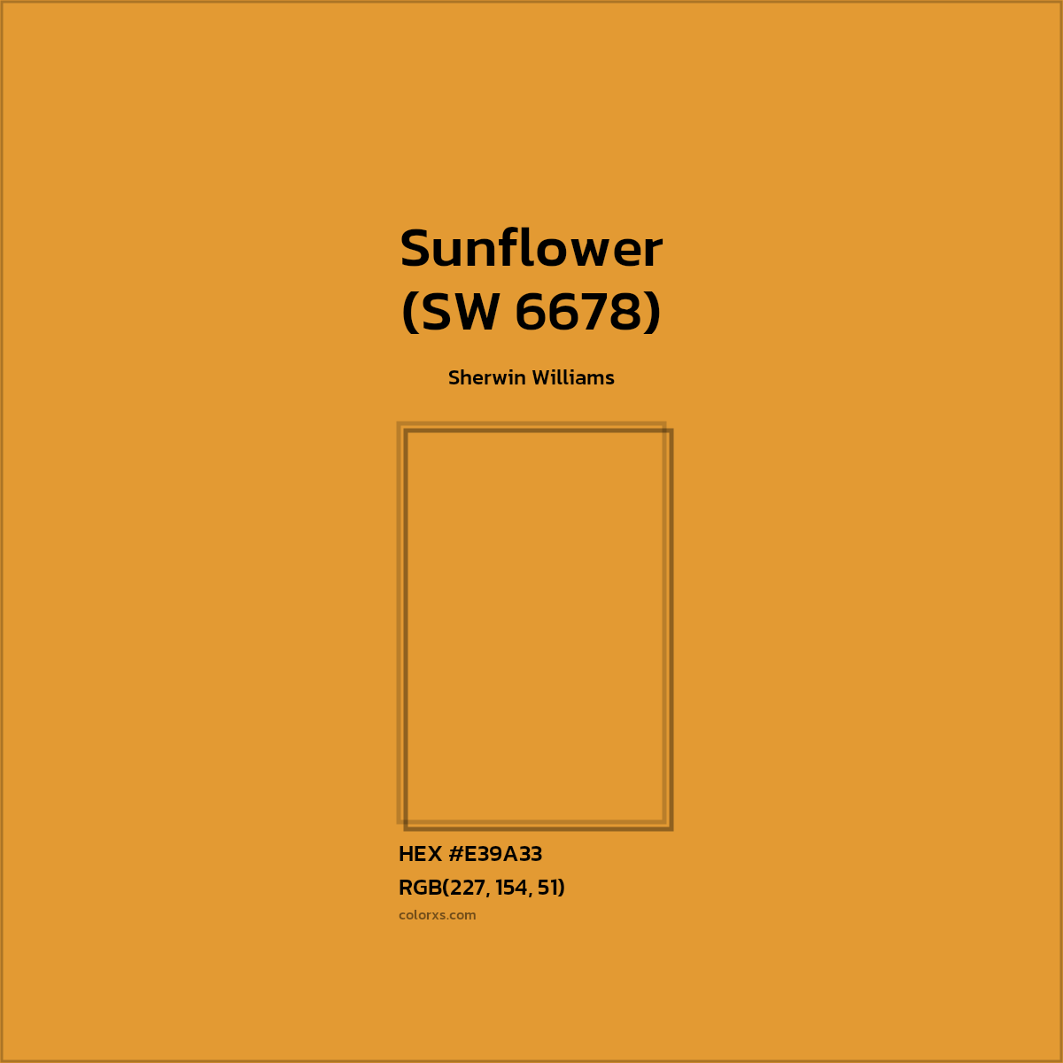 #E39A33 Sunflower (SW 6678) Paint Sherwin Williams - Color codes and meaning | Matching colors and paints
