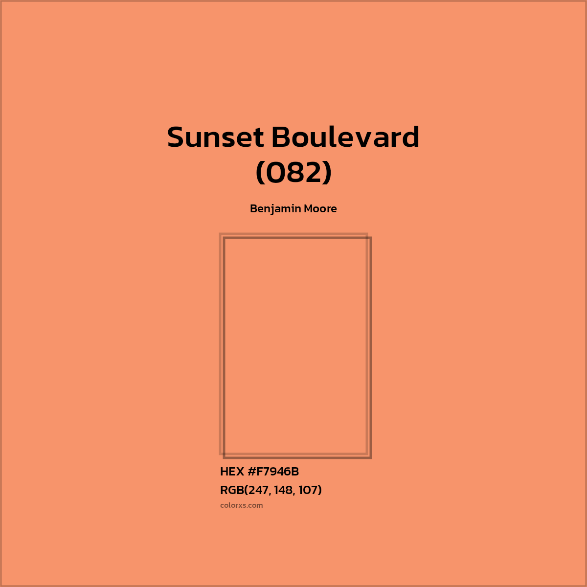 #F7946B Sunset Boulevard (082) Paint Benjamin Moore - Color codes and meaning | Matching colors and paints