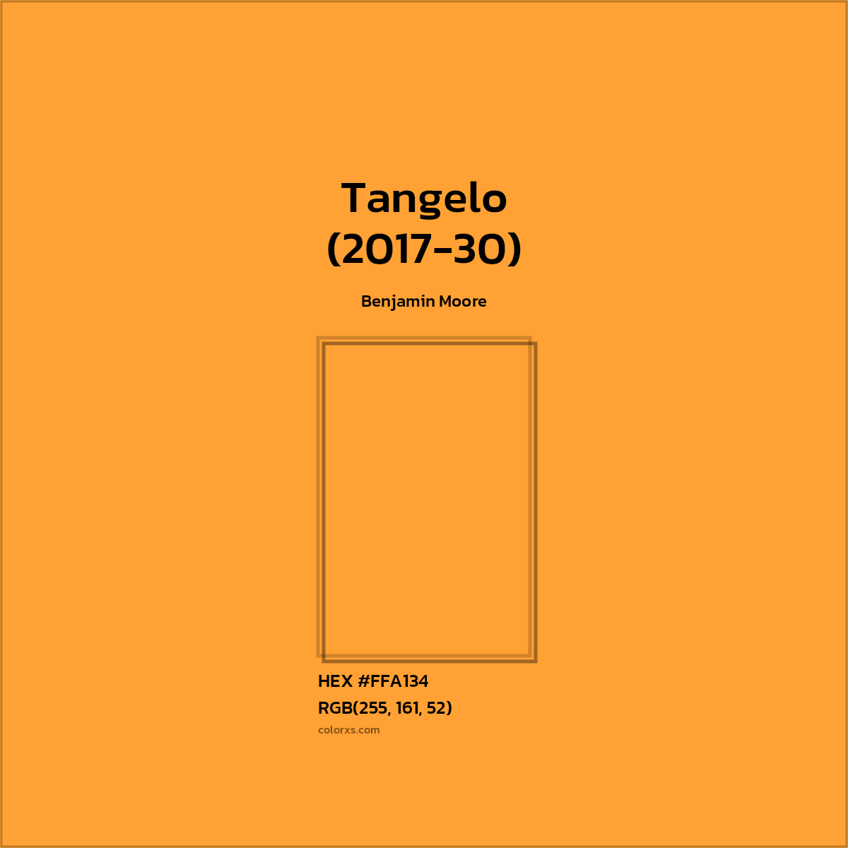 #FFA134 Tangelo (2017-30) Paint Benjamin Moore - Color codes and meaning | Matching colors and paints