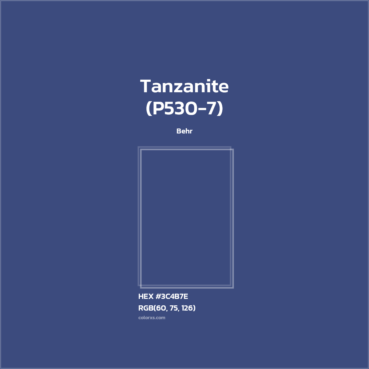 #3C4B7E Tanzanite (P530-7) Paint Behr - Color codes and meaning | Matching colors and paints