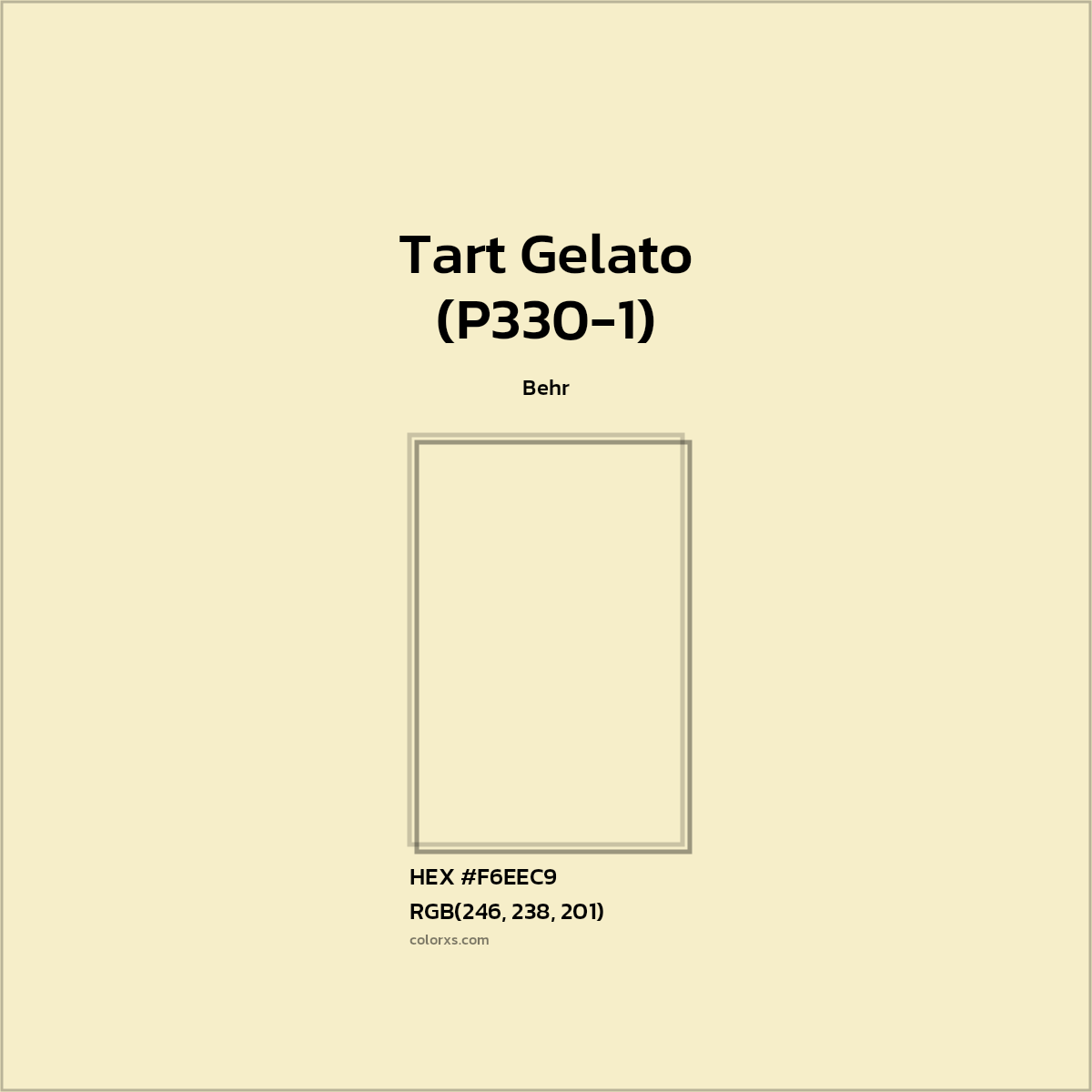 #F6EEC9 Tart Gelato (P330-1) Paint Behr - Color codes and meaning | Matching colors and paints