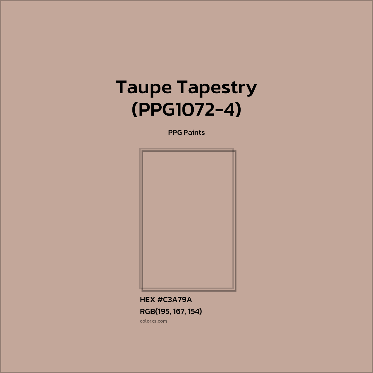 #C3A79A Taupe Tapestry (PPG1072-4) Paint PPG Paints - Color codes and meaning | Matching colors and paints