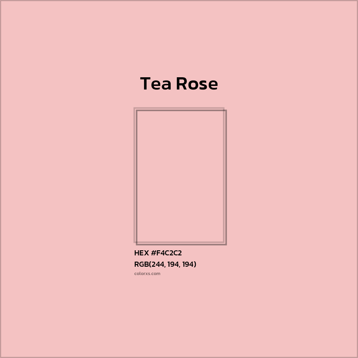 #F4C2C2 Tea Rose Color  - Color codes and meaning | Matching colors and paints