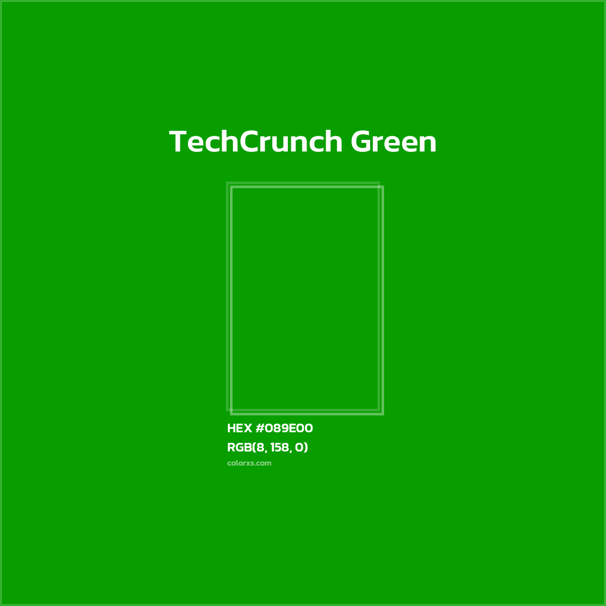 #089E00 TechCrunch Green Other Brand - Color codes and meaning | Matching colors and paints