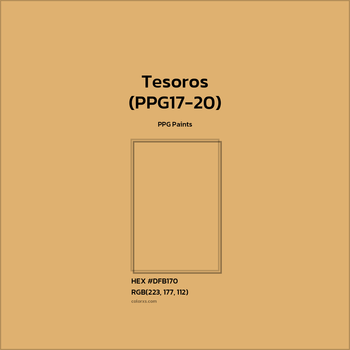 #DFB170 Tesoros (PPG17-20) Paint PPG Paints - Color codes and meaning | Matching colors and paints
