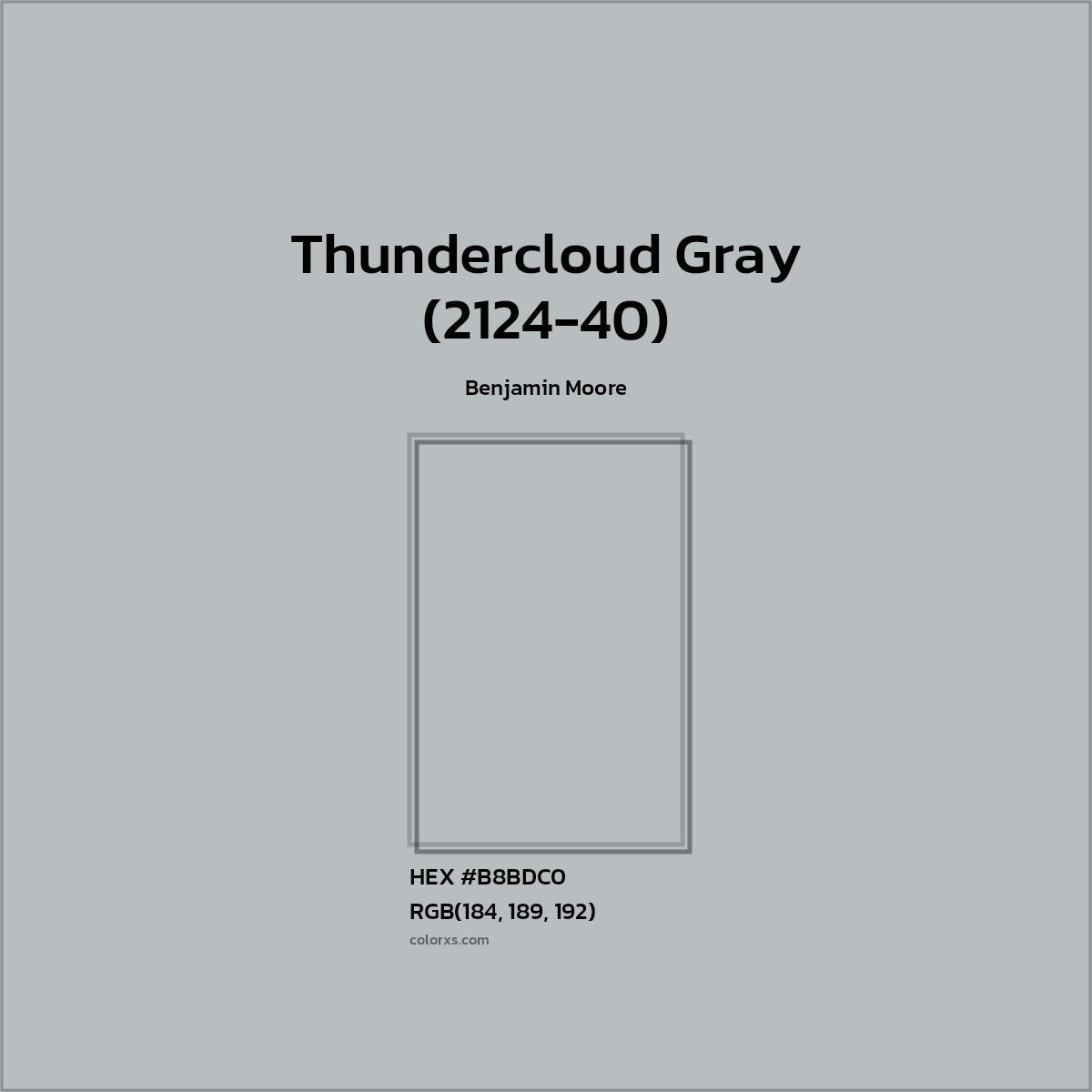 #B8BDC0 Thundercloud Gray (2124-40) Paint Benjamin Moore - Color codes and meaning | Matching colors and paints