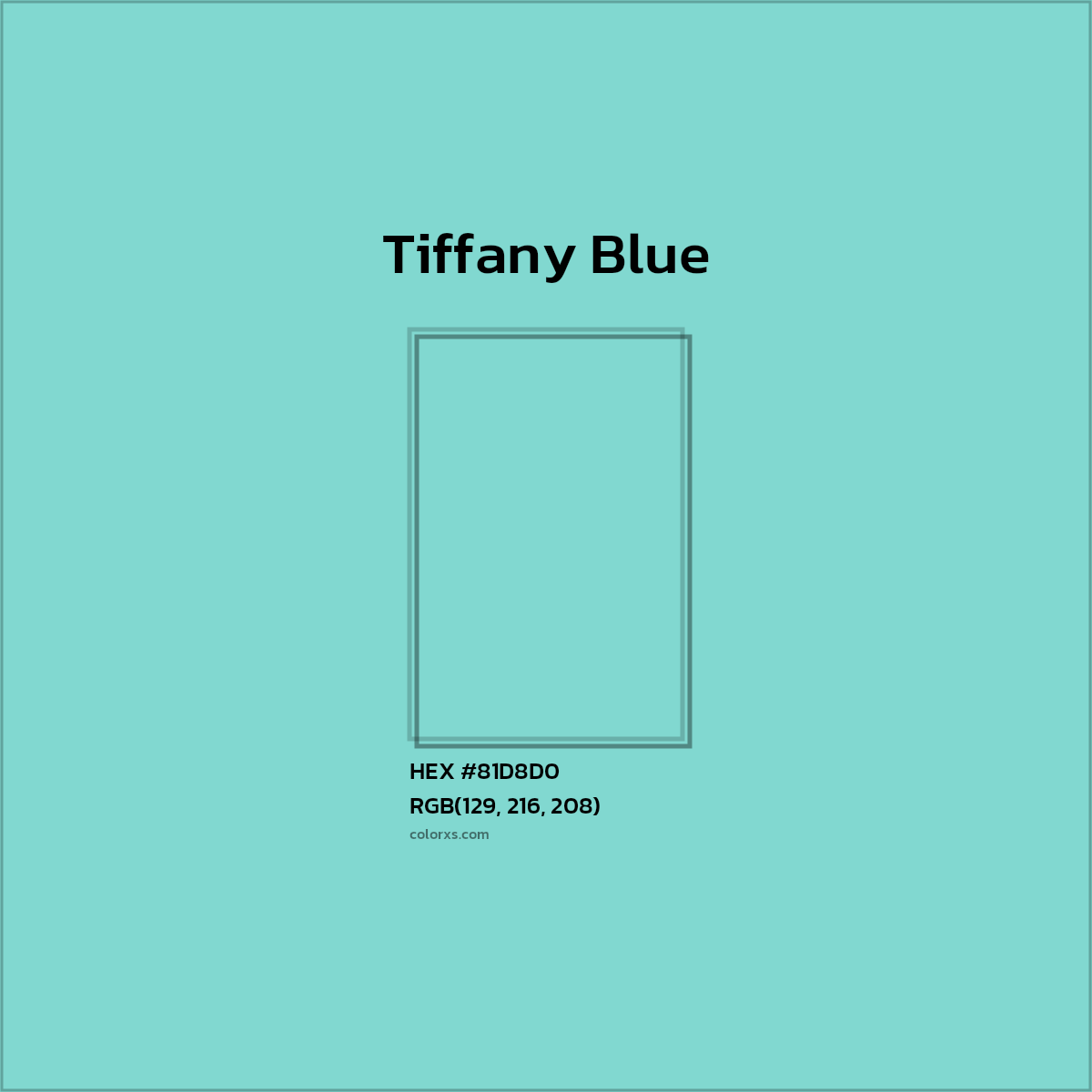 #81D8D0 Tiffany Blue Other Brand - Color codes and meaning | Matching colors and paints