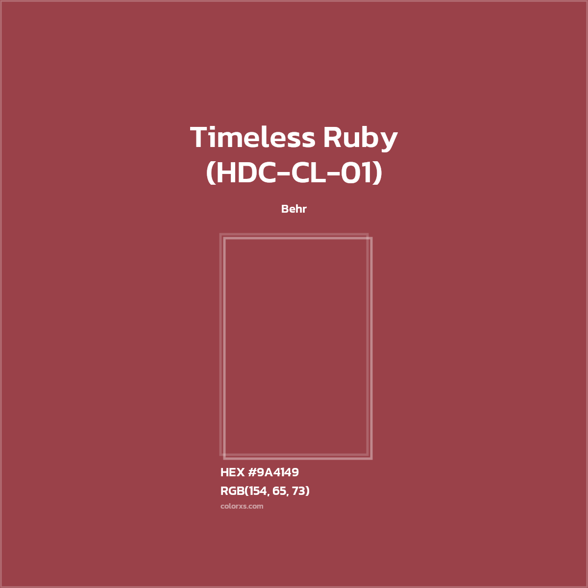 #9A4149 Timeless Ruby (HDC-CL-01) Paint Behr - Color codes and meaning | Matching colors and paints