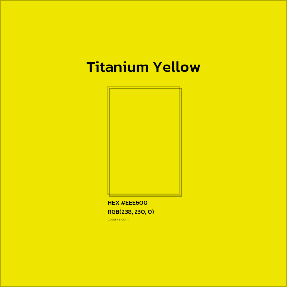 #EEE600 Titanium Yellow Color  - Color codes and meaning | Matching colors and paints