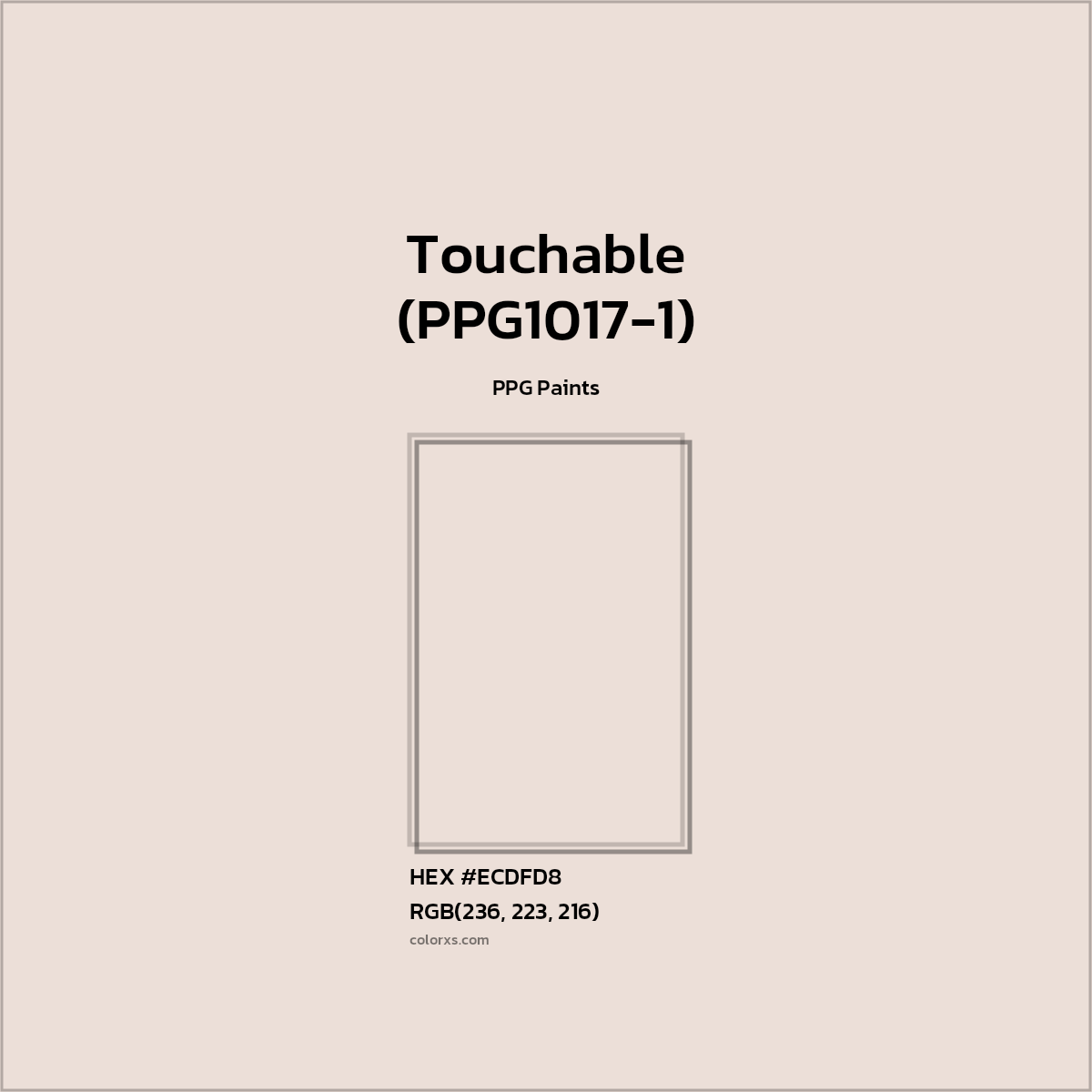 #ECDFD8 Touchable (PPG1017-1) Paint PPG Paints - Color codes and meaning | Matching colors and paints