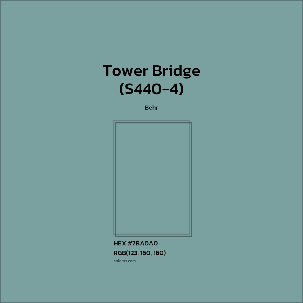 #7BA0A0 Tower Bridge (S440-4) Paint Behr - Color codes and meaning | Matching colors and paints