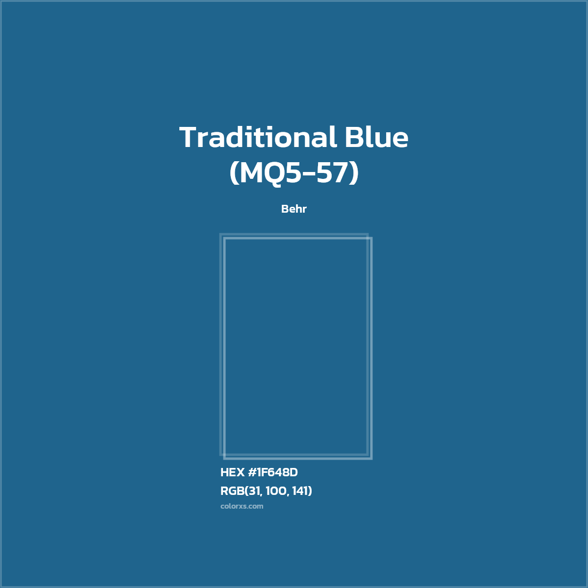#1F648D Traditional Blue (MQ5-57) Paint Behr - Color codes and meaning | Matching colors and paints