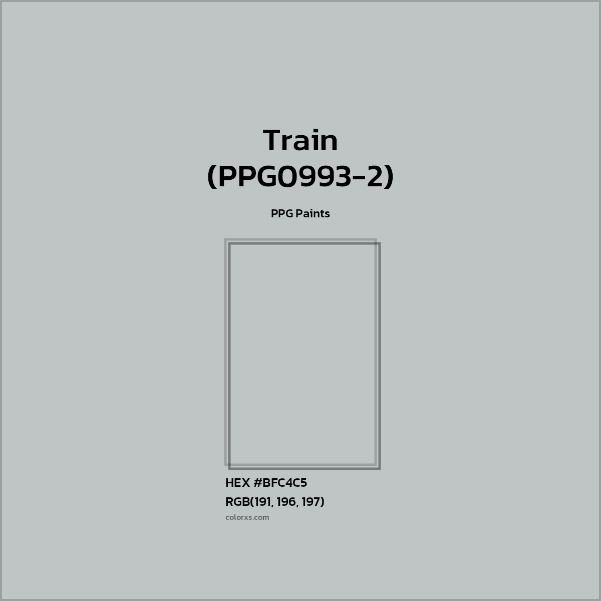 #BFC4C5 Train (PPG0993-2) Paint PPG Paints - Color codes and meaning | Matching colors and paints