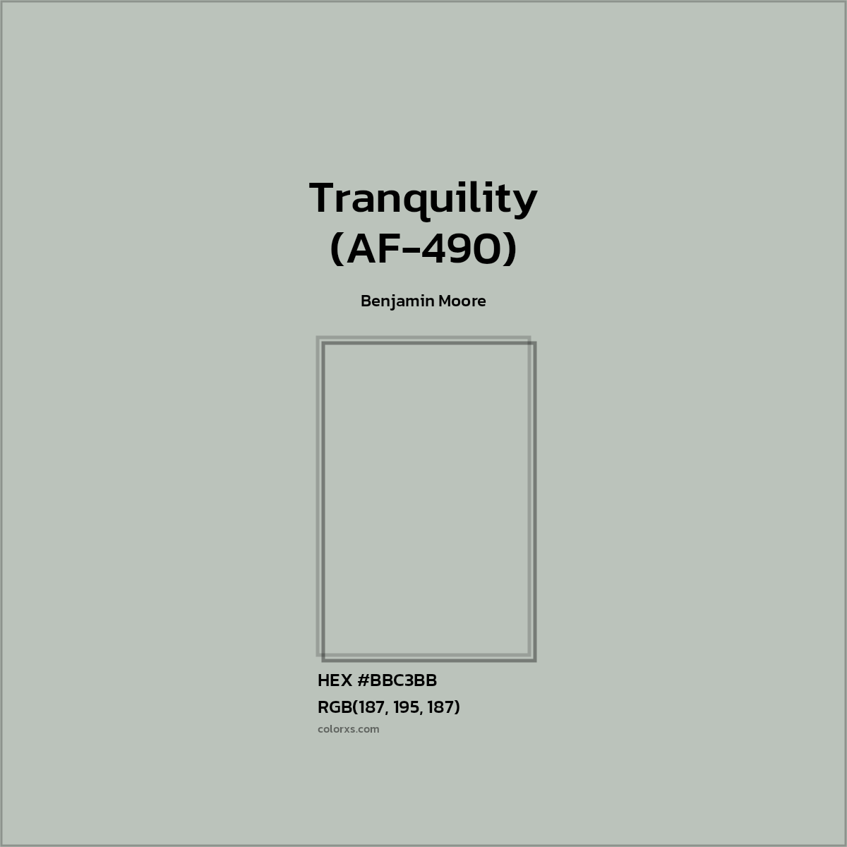 #BBC3BB Tranquility (AF-490) Paint Benjamin Moore - Color codes and meaning | Matching colors and paints