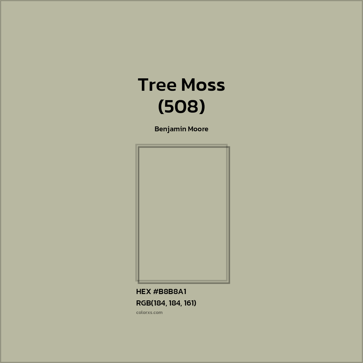 #B8B8A1 Tree Moss (508) Paint Benjamin Moore - Color codes and meaning | Matching colors and paints