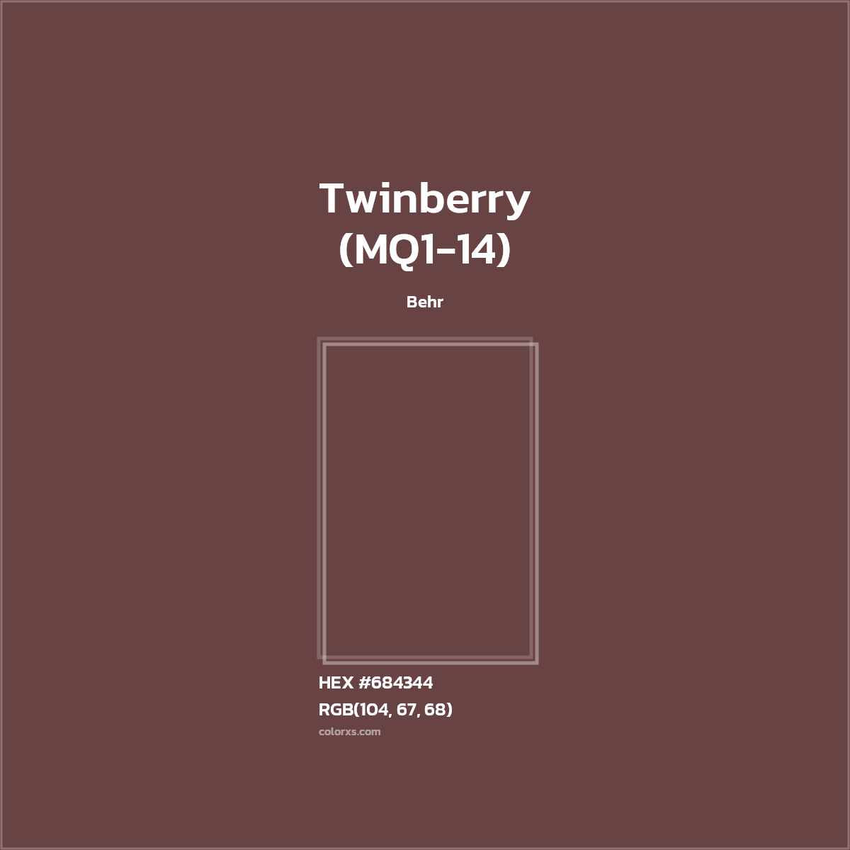 #684344 Twinberry (MQ1-14) Paint Behr - Color codes and meaning | Matching colors and paints