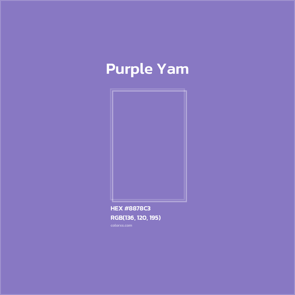 #8878C3 Purple Yam Color  - Color codes and meaning | Matching colors and paints
