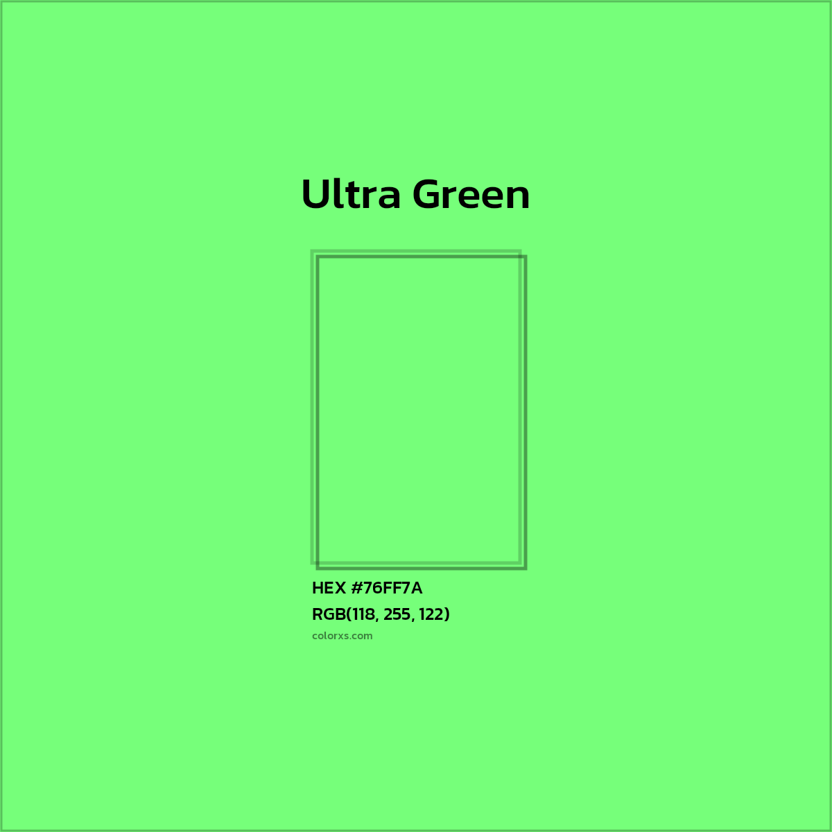 #76FF7A Ultra Green Color  - Color codes and meaning | Matching colors and paints