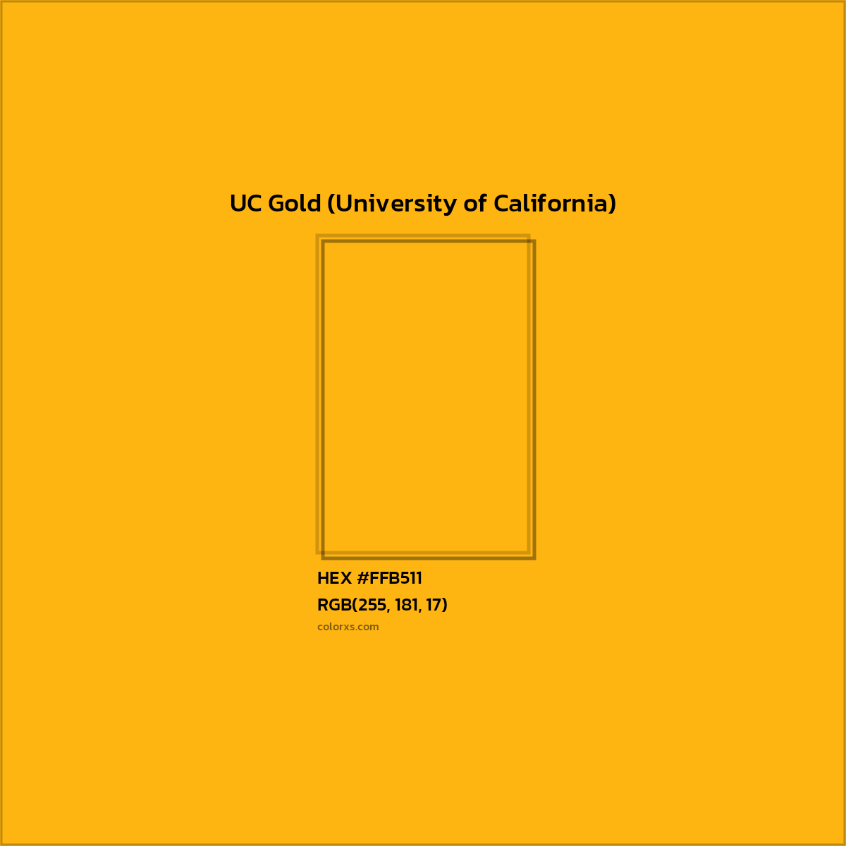 #FFB511 UC Gold (University of California) Other School - Color codes and meaning | Matching colors and paints