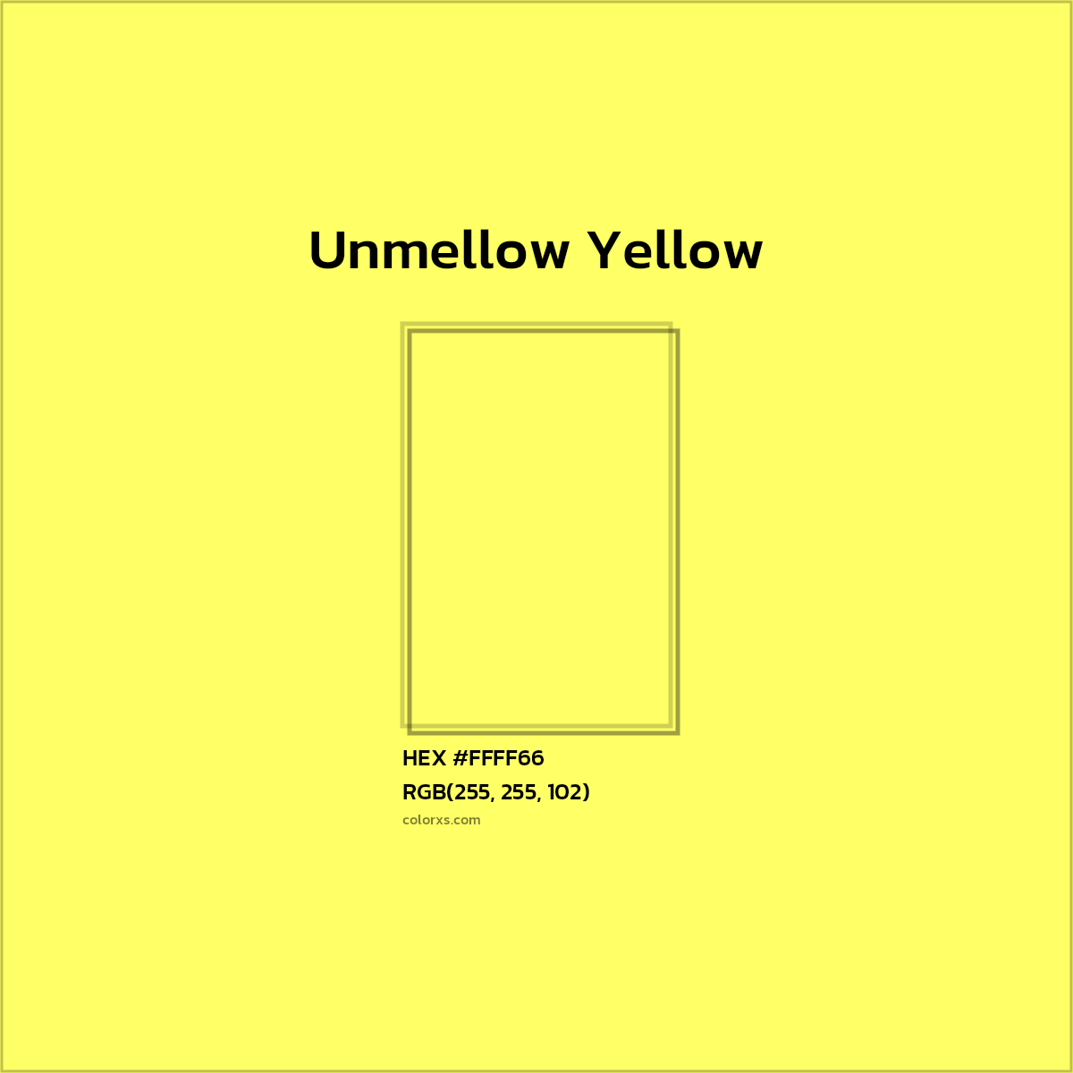 #FFFF66 Unmellow Yellow Color Crayola Crayons - Color codes and meaning | Matching colors and paints