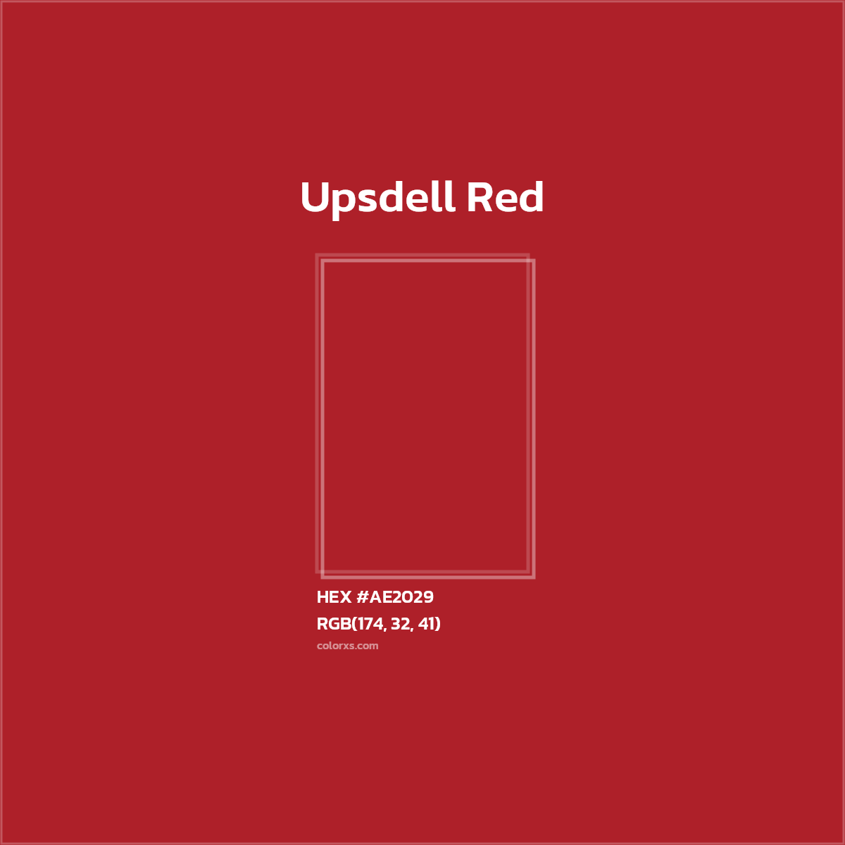 #AE2029 Upsdell Red Other  - Color codes and meaning | Matching colors and paints