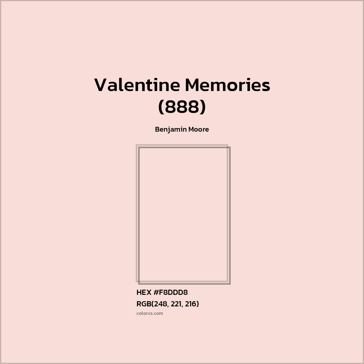 #F8DDD8 Valentine Memories (888) Paint Benjamin Moore - Color codes and meaning | Matching colors and paints