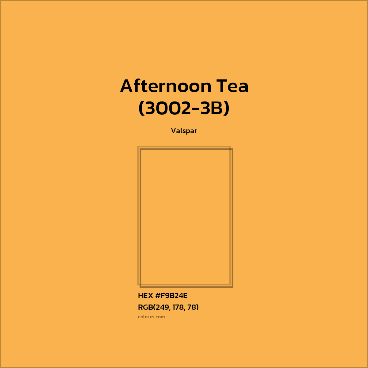 #F9B24E Afternoon Tea (3002-3B) Paint Valspar - Color codes and meaning | Matching colors and paints