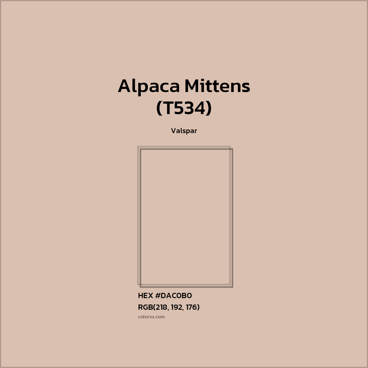 #DAC0B0 Alpaca Mittens (T534) Paint Valspar - Color codes and meaning | Matching colors and paints