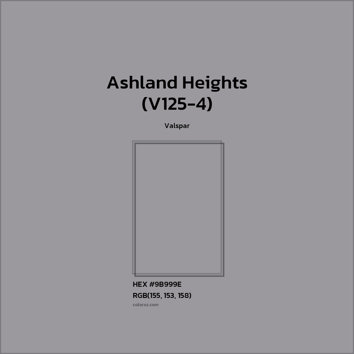 #9B999E Ashland Heights (V125-4) Paint Valspar - Color codes and meaning | Matching colors and paints