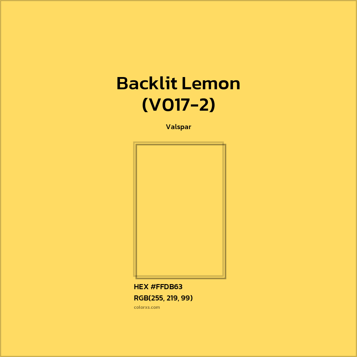 #FFDB63 Backlit Lemon (V017-2) Paint Valspar - Color codes and meaning | Matching colors and paints
