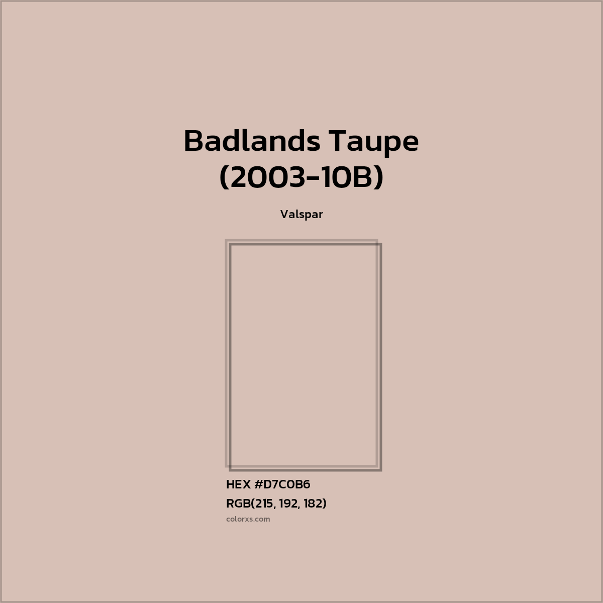 #D7C0B6 Badlands Taupe (2003-10B) Paint Valspar - Color codes and meaning | Matching colors and paints