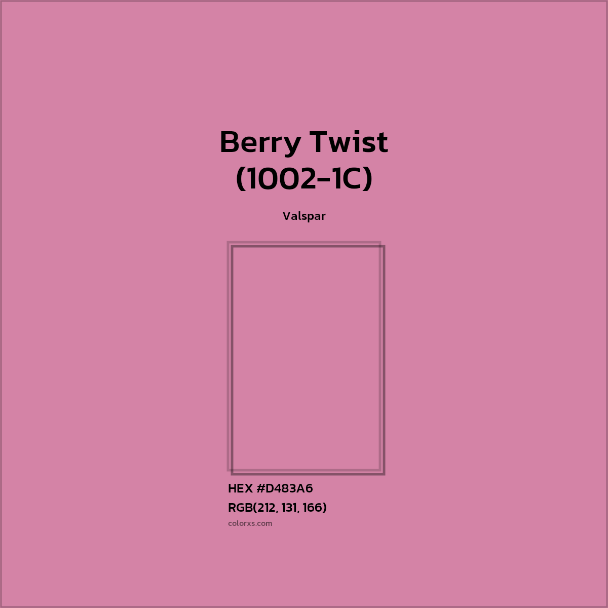 #D483A6 Berry Twist (1002-1C) Paint Valspar - Color codes and meaning | Matching colors and paints
