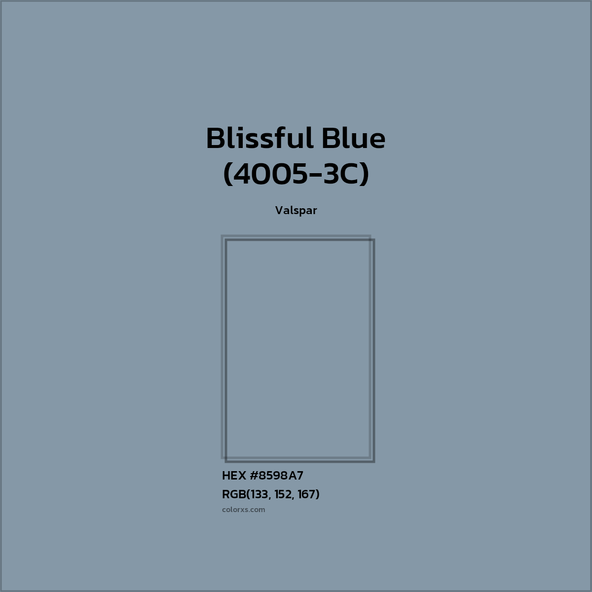 #8598A7 Blissful Blue (4005-3C) Paint Valspar - Color codes and meaning | Matching colors and paints