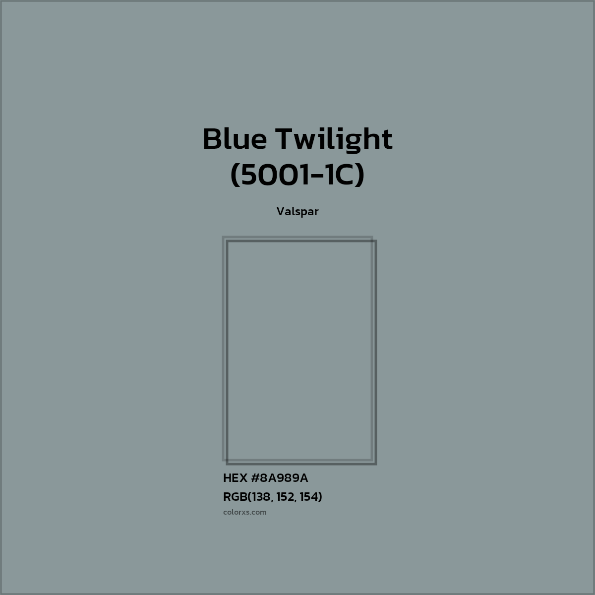 #8A989A Blue Twilight (5001-1C) Paint Valspar - Color codes and meaning | Matching colors and paints