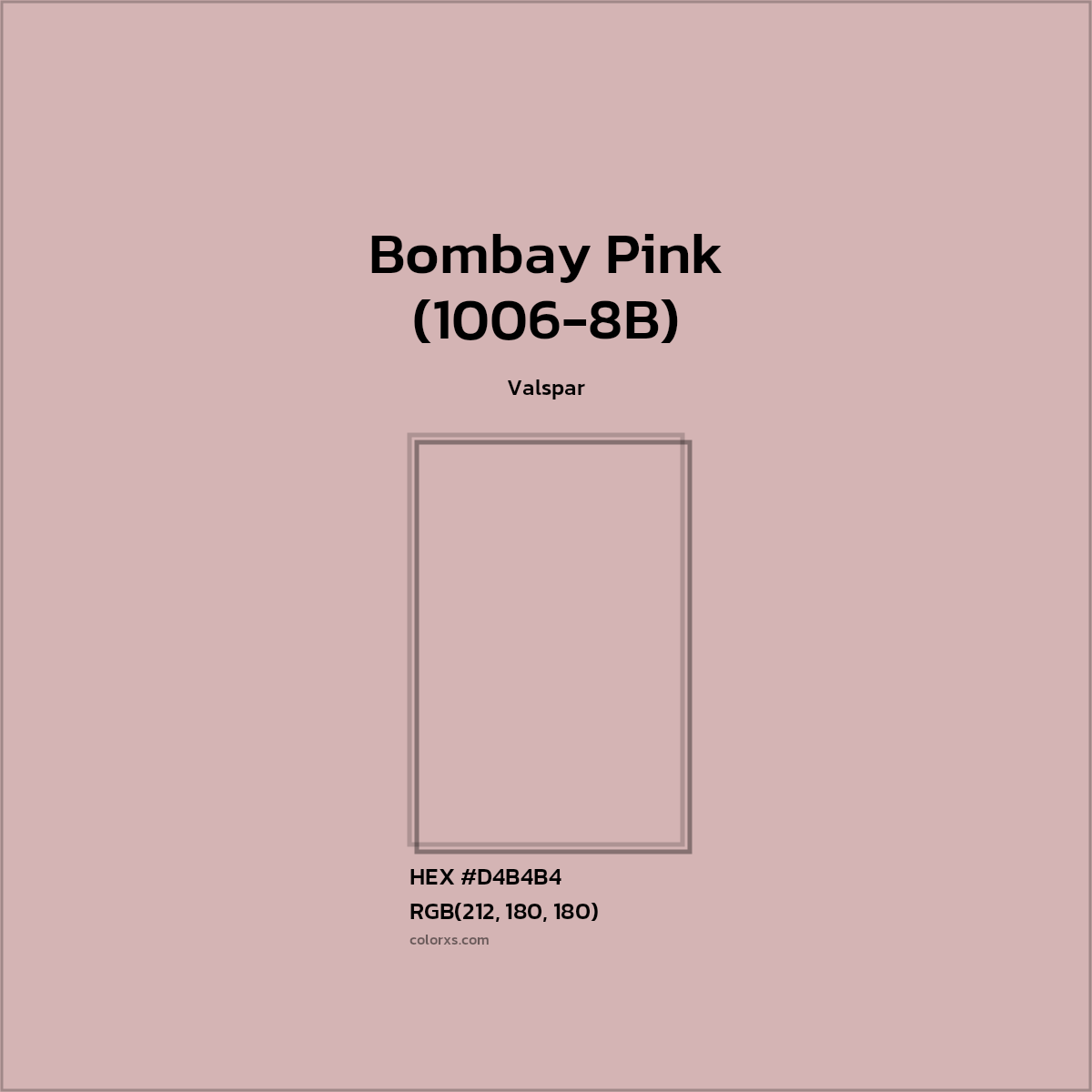 #D4B4B4 Bombay Pink (1006-8B) Paint Valspar - Color codes and meaning | Matching colors and paints
