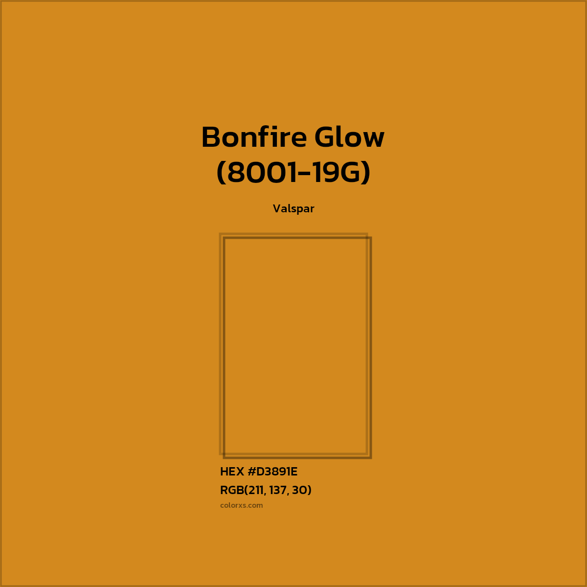 #D3891E Bonfire Glow (8001-19G) Paint Valspar - Color codes and meaning | Matching colors and paints
