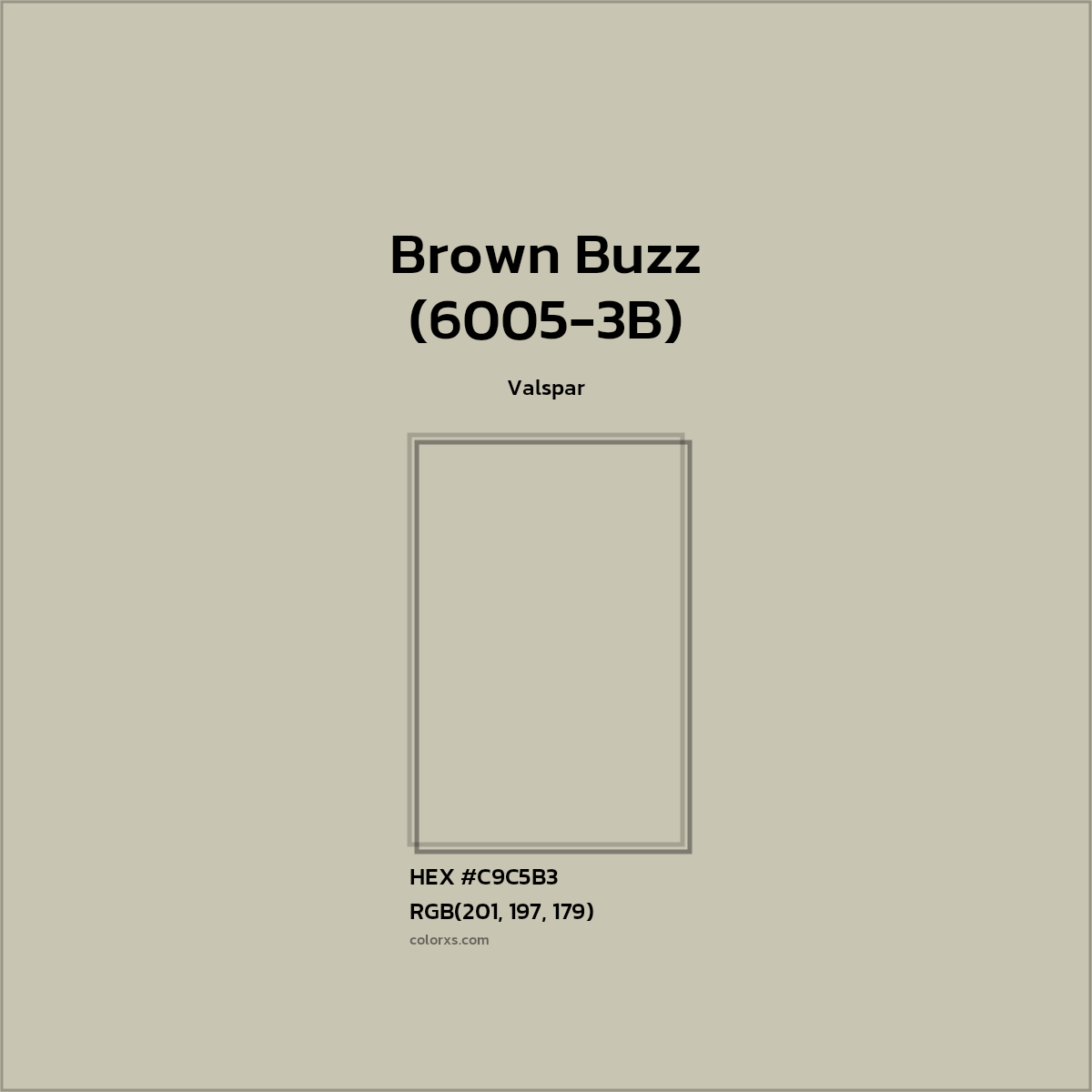 #C9C5B3 Brown Buzz (6005-3B) Paint Valspar - Color codes and meaning | Matching colors and paints
