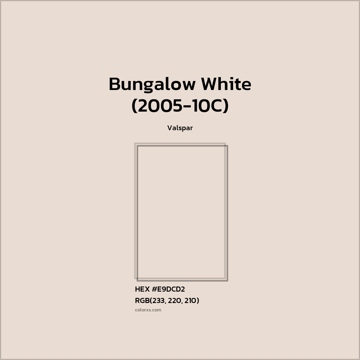 #E9DCD2 Bungalow White (2005-10C) Paint Valspar - Color codes and meaning | Matching colors and paints