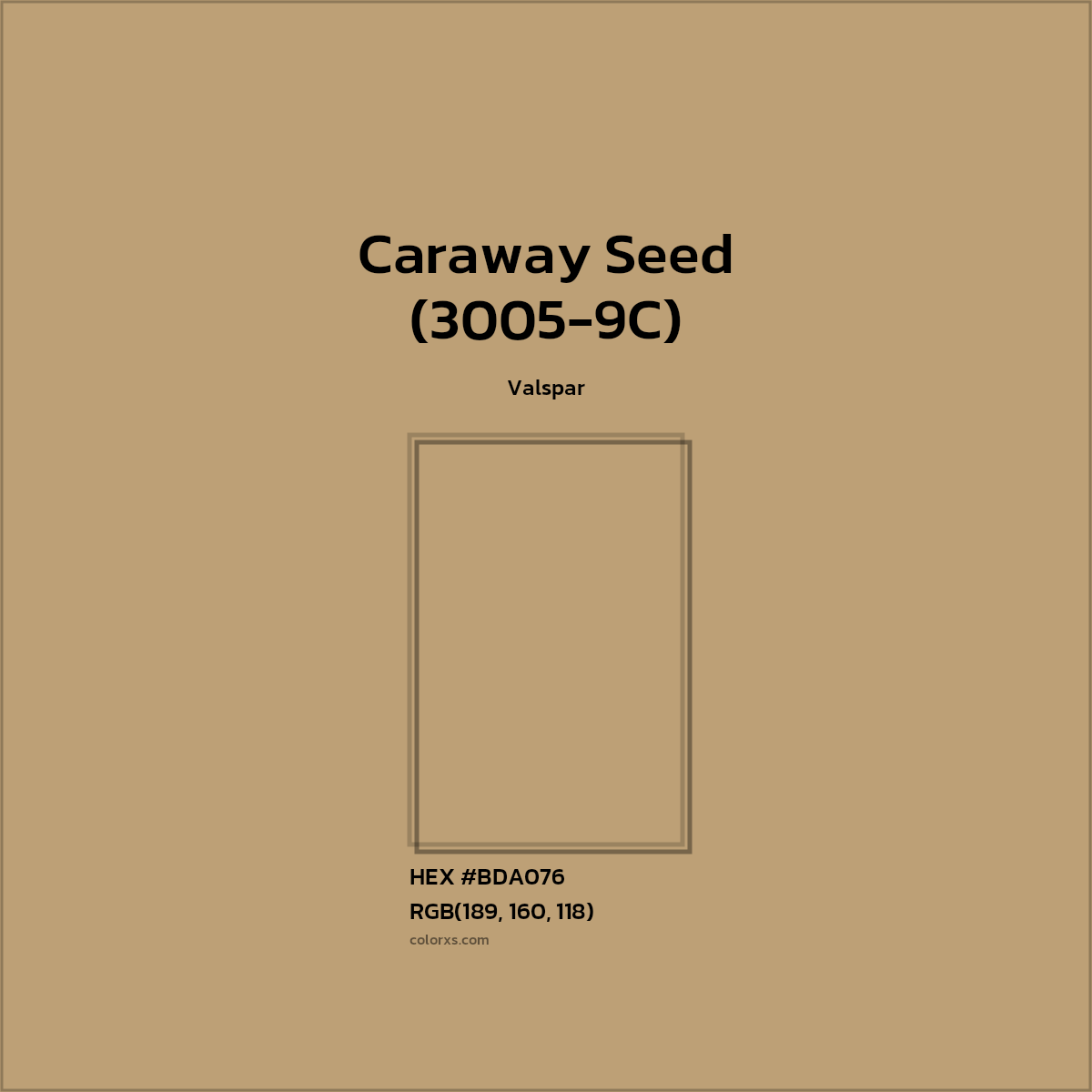 #BDA076 Caraway Seed (3005-9C) Paint Valspar - Color codes and meaning | Matching colors and paints