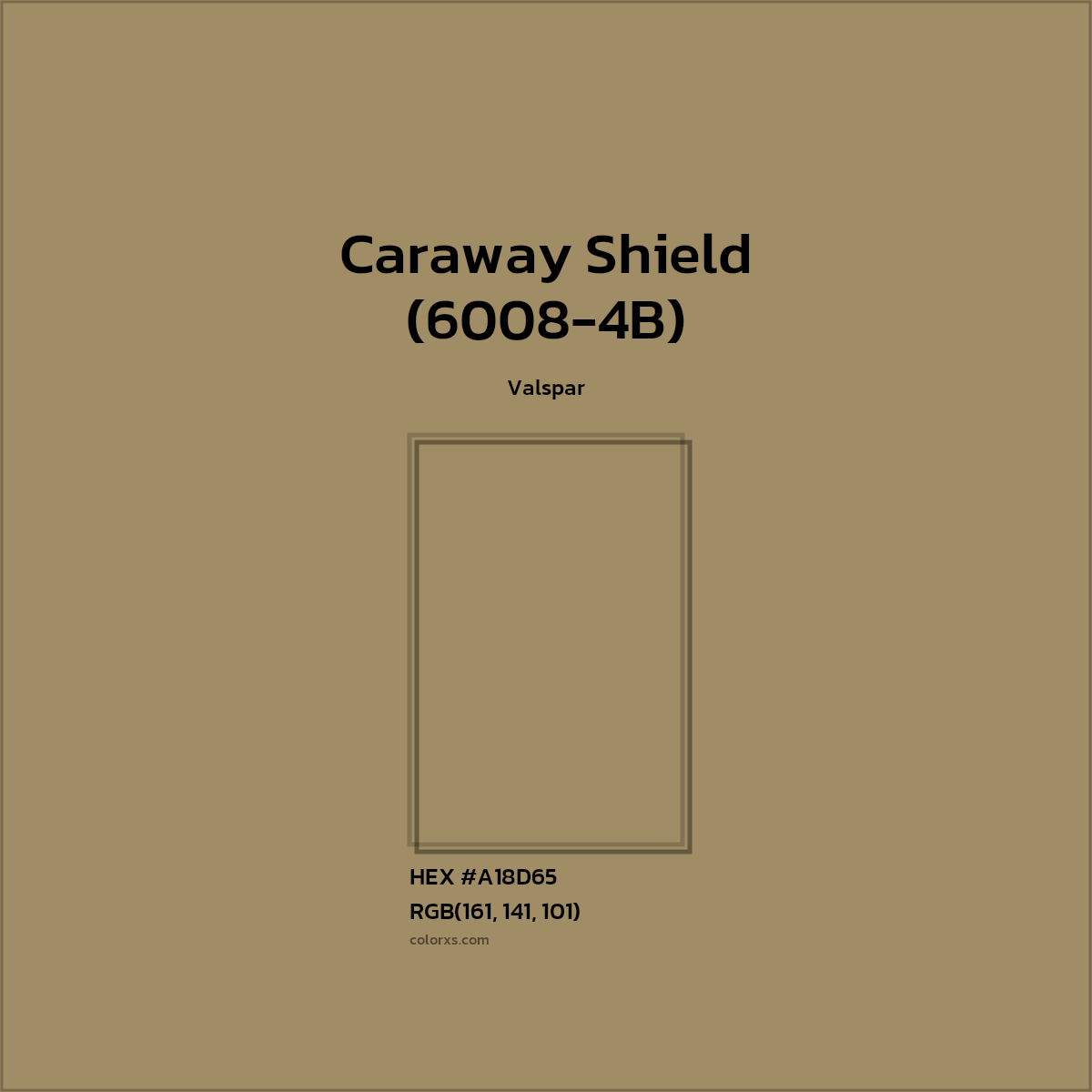 #A18D65 Caraway Shield (6008-4B) Paint Valspar - Color codes and meaning | Matching colors and paints