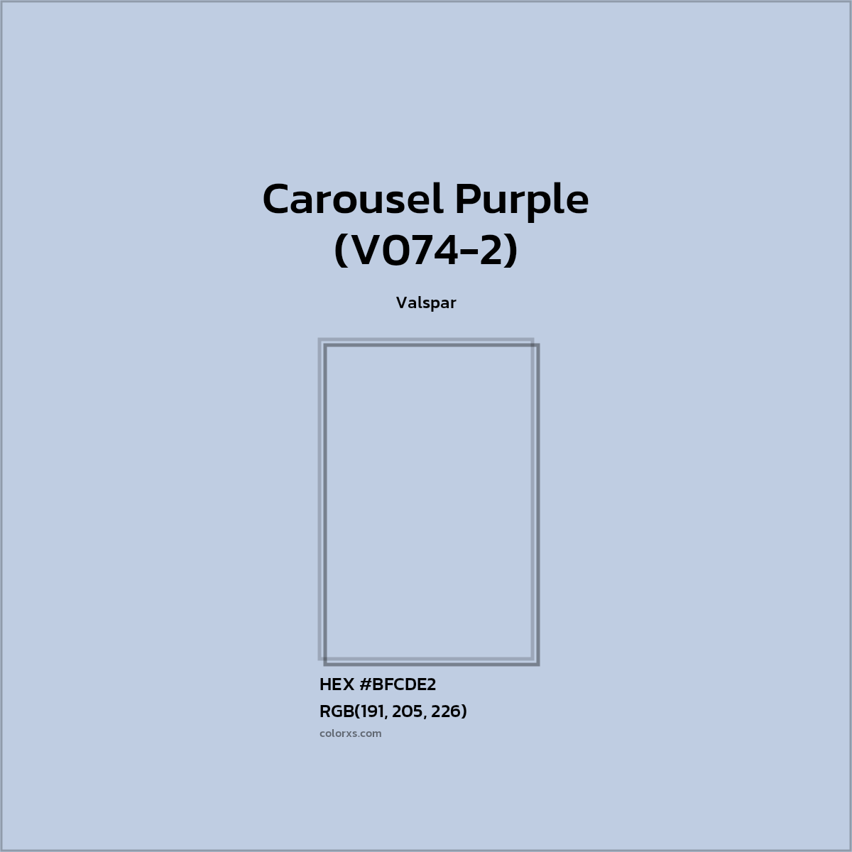 #BFCDE2 Carousel Purple (V074-2) Paint Valspar - Color codes and meaning | Matching colors and paints