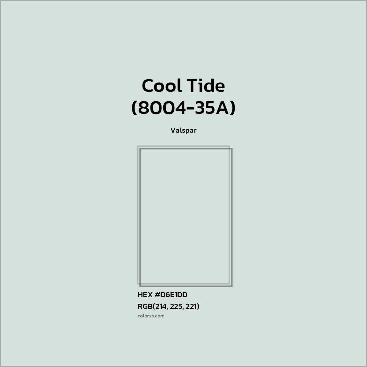 #D6E1DD Cool Tide (8004-35A) Paint Valspar - Color codes and meaning | Matching colors and paints