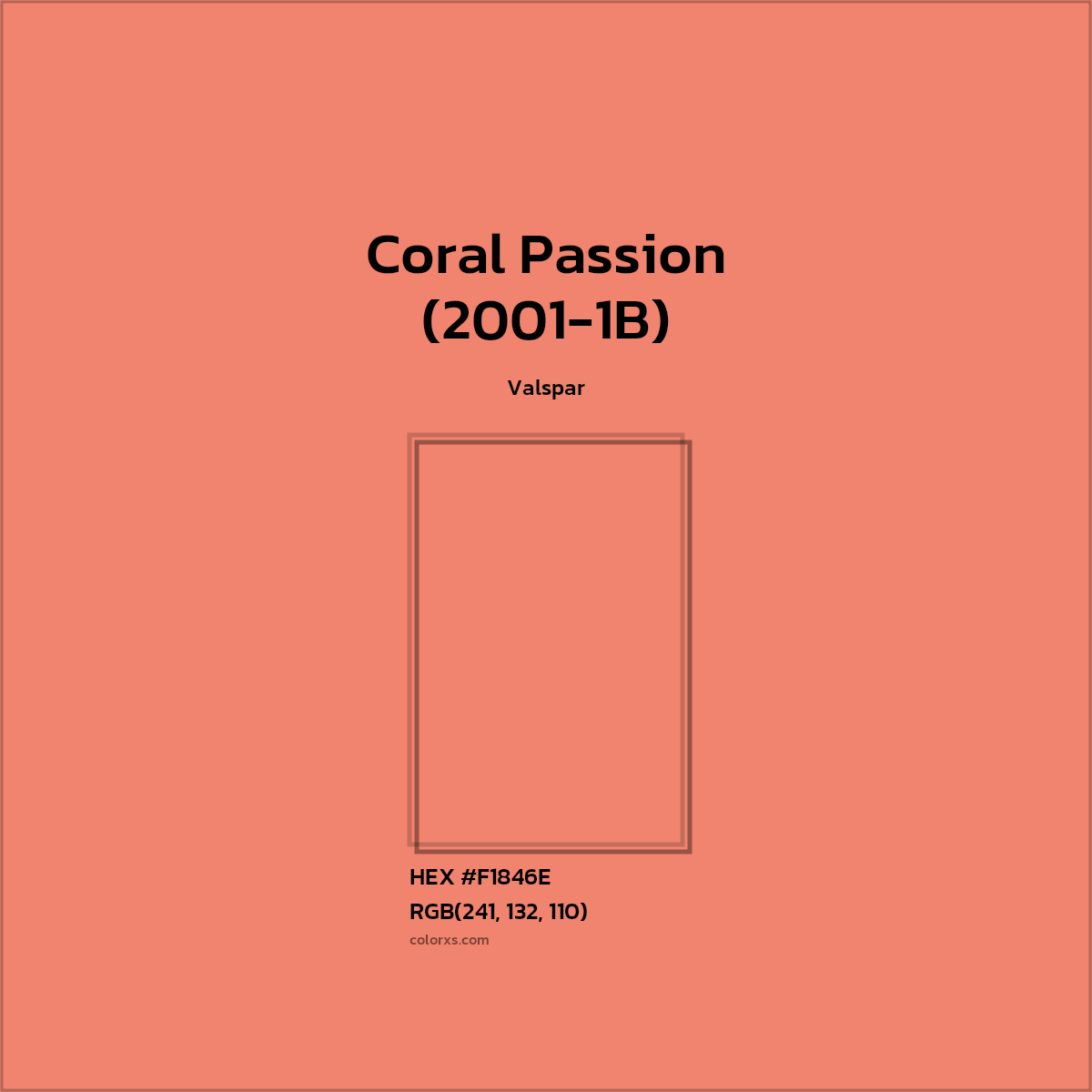#F1846E Coral Passion (2001-1B) Paint Valspar - Color codes and meaning | Matching colors and paints