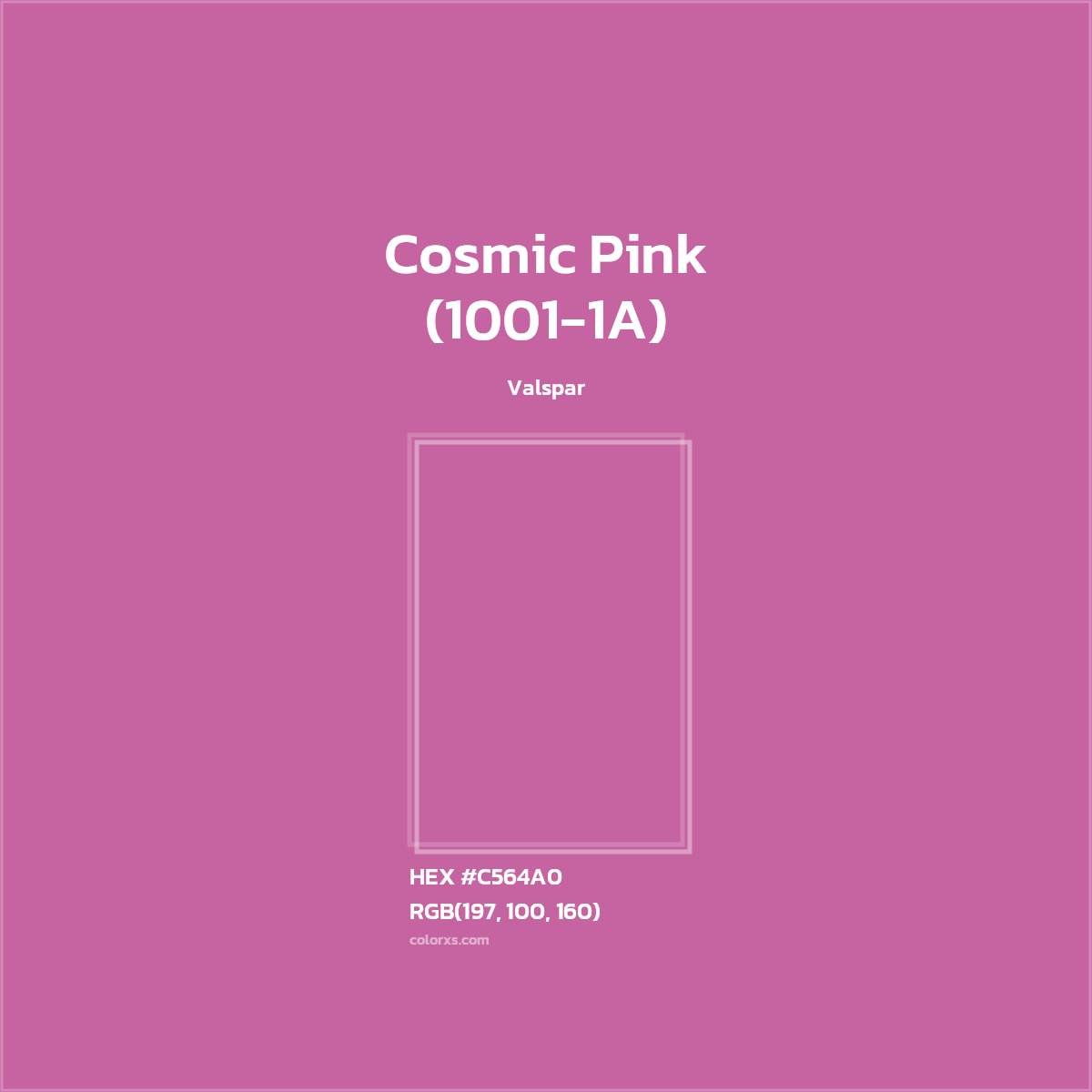 #C564A0 Cosmic Pink (1001-1A) Paint Valspar - Color codes and meaning | Matching colors and paints