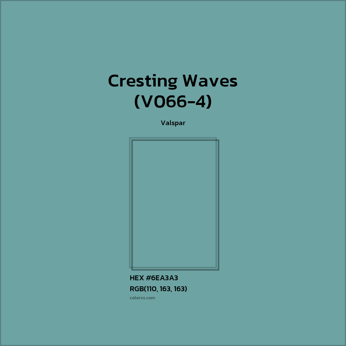 #6EA3A3 Cresting Waves (V066-4) Paint Valspar - Color codes and meaning | Matching colors and paints